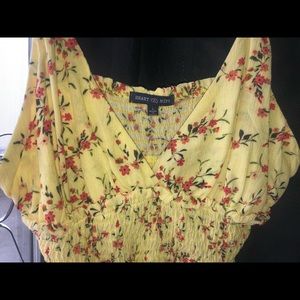 Yellow flowery crop top